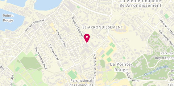 Plan de AUROUX-APPETITI Stéphanie, 76 Boulevard Tiboulen, 13008 Marseille