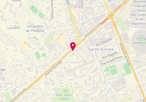 Plan de POULET-SCHNEIDER Fabienne, 393 Avenue du Prado, 13008 Marseille