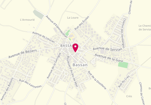 Plan de BARDIN-TOLOMIO Lisa, 12 Rue de la Poste, 34290 Bassan