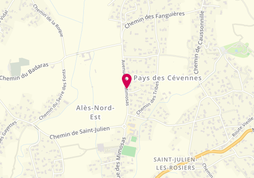 Plan de PALMERINI Chahinez, 790 Avenue des Mimosas, 30340 Saint-Julien-les-Rosiers