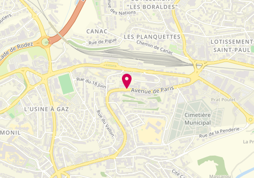 Plan de MOPTY Clémence, 25 Avenue de Paris, 12000 Rodez