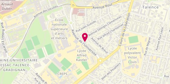Plan de PALOMBA Maxime, 2 Avenue de l'Universite, 33400 Talence