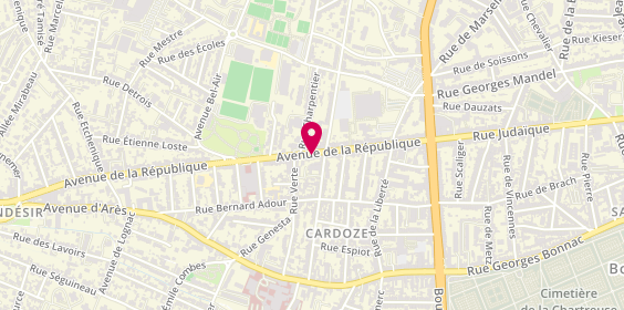 Plan de BERNARD Dominique, 78 Avenue de la Republique, 33200 Bordeaux