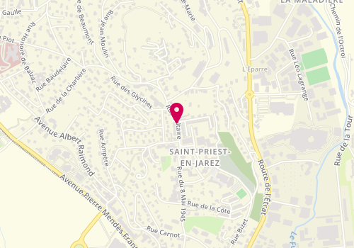 Plan de PEREIRA Anne, 5 Rue Voltaire, 42270 Saint-Priest-en-Jarez