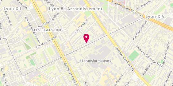 Plan de KADDOUZ-COHEN Cathy, 118 Rue Professeur Beauvisage, 69008 Lyon