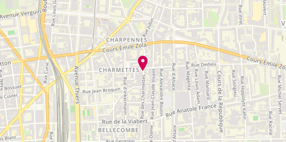 Plan de EQUINET THUILLIER Odile, 83 Bis Rue des Charmettes, 69100 Villeurbanne