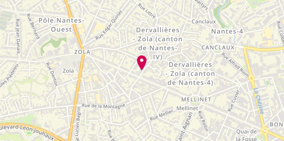 Plan de VILAINE Laurence, 14 Rue Vaucanson, 44100 Nantes