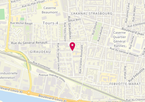 Plan de SARRAZIN Renan, 238 Rue Giraudeau, 37000 Tours