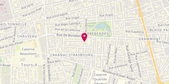 Plan de AUDEBRAND Louise, 59 Rue Lakanal, 37000 Tours