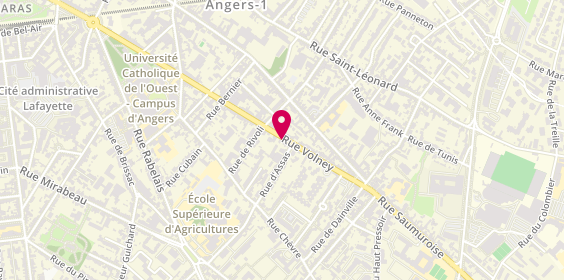Plan de LOUARDI-DEROUET Lucie, 64 Rue Volney, 49000 Angers
