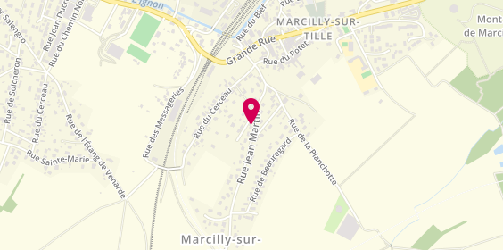 Plan de BRUEZ Anne-Claude, 14 Rue Jean Martin, 21120 Marcilly-sur-Tille