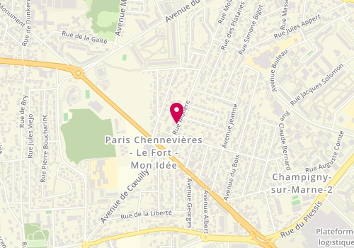 Plan de DELEPORTE ROYER Nathalie, 13 Rue Moliere, 94430 Chennevières-sur-Marne