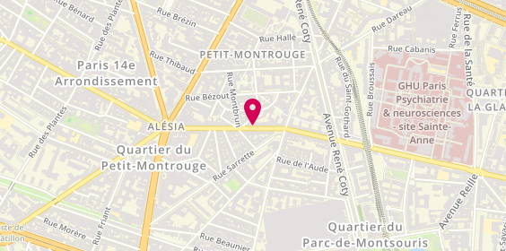 Plan de DE BLANCHAUD Aurélie, 26 Rue d'Alesia, 75014 Paris