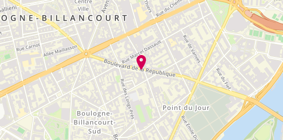 Plan de JOYCE-TOGORES Virginie, 63 Boulevard de la Republique, 92100 Boulogne-Billancourt