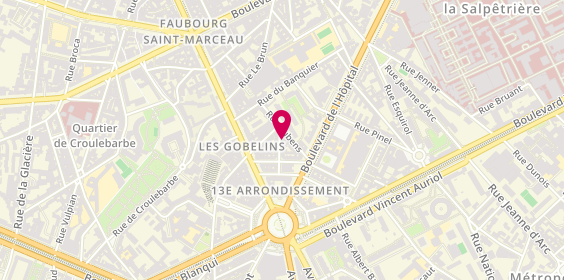 Plan de COMMIN Sabine, 5 Rue Primatice, 75013 Paris