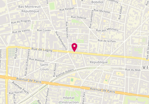 Plan de MATAS Isabelle, 28 Rue de Lagny, 93100 Montreuil