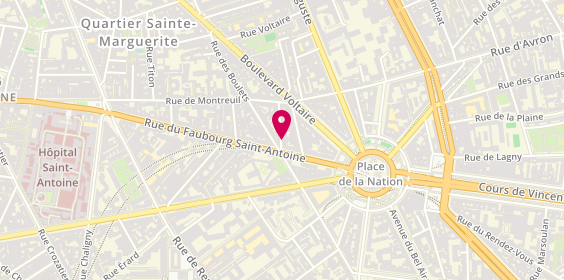 Plan de Cabinet de Masso-Kinesitherapie, 4 Rue Chevreul, 75011 Paris