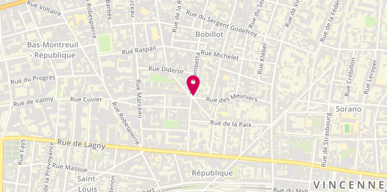 Plan de LACHKAR Raphaël, 70 Rue des Meuniers, 93100 Montreuil