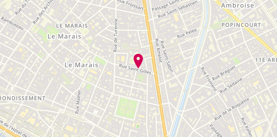 Plan de PREBENDE Isabelle, 12 Rue Saint Gilles, 75003 Paris