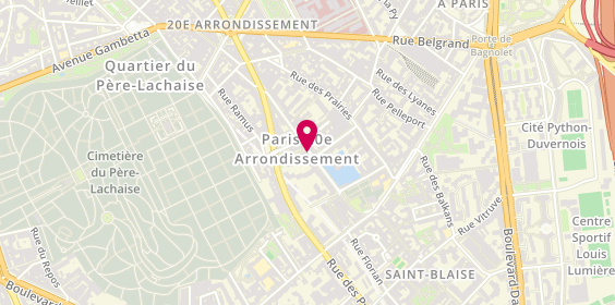Plan de COLET GUILLEBON Isabelle, 17 Rue Stendhal, 75020 Paris