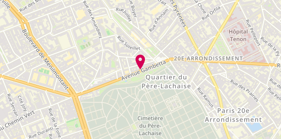 Plan de PINOT-FRANCHET Caroline, 39 Avenue Gambetta, 75020 Paris