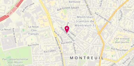 Plan de FAURE Sophie, 62 Avenue Pasteur, 93100 Montreuil