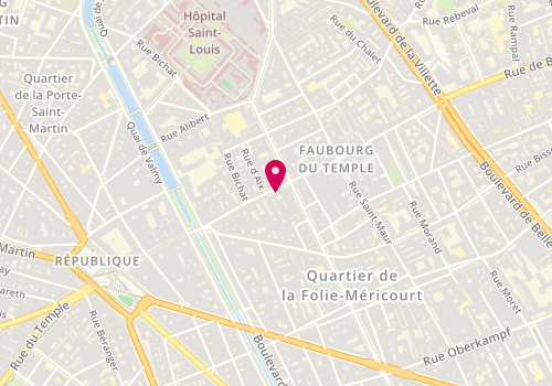 Plan de ZABALO Elisa, 54 Rue du Faubourg du Temple, 75011 Paris