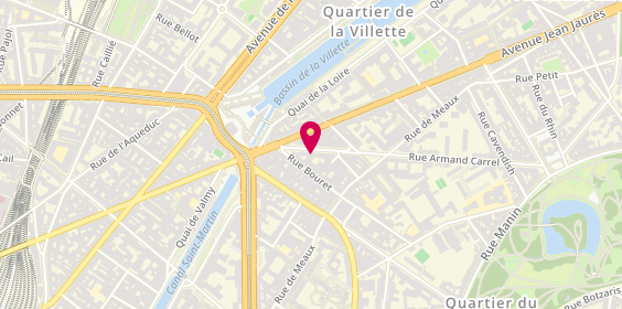 Plan de AUBRÉE Blandine, 75 Rue Armand Carrel, 75019 Paris