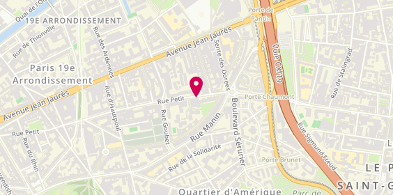 Plan de COVIER Claude, 110 Rue Petit, 75019 Paris