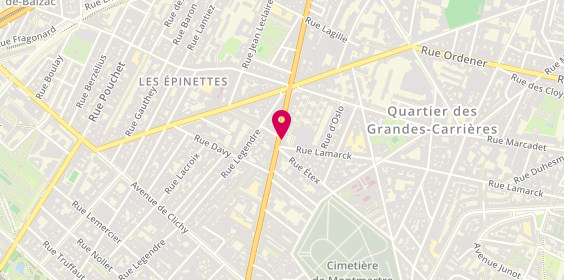 Plan de ZORAYAN Bettina, 68 Avenue de Saint Ouen, 75018 Paris