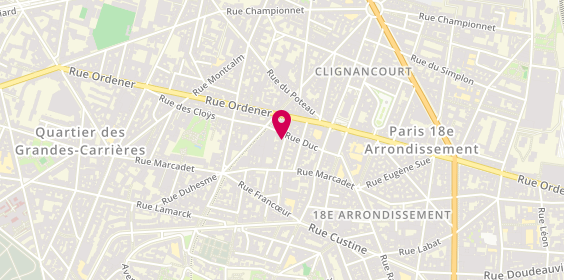 Plan de BOURDIN Elisabeth, 11 Rue de Trétaigne, 75018 Paris