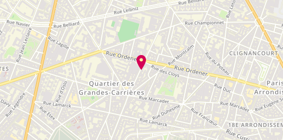 Plan de BREL Yann, 98 Rue Damrémont, 75018 Paris