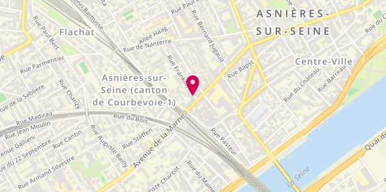 Plan de PORTALIER Clémence, 1 Rue Franklin, 92600 Asnières-sur-Seine