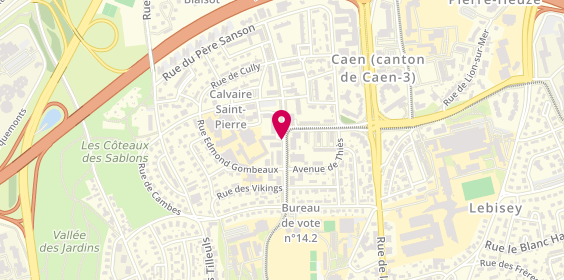 Plan de CHARBONNEAU Pauline, 14 Rue Professeur Horatio Smith, 14000 Caen