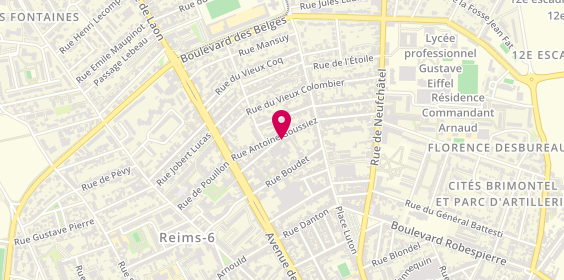 Plan de FOUQUET-LADEUIL Sophie, 24 Rue Blavier, 51100 Reims