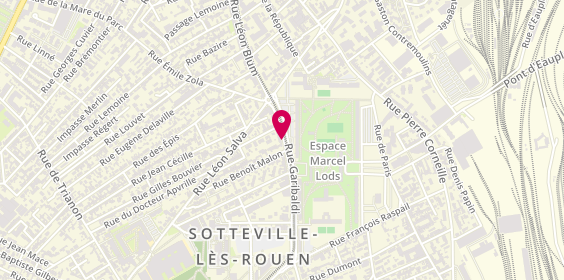 Plan de KACZMAREK Fabrice, 122 Rue Garibaldi, 76300 Sotteville-lès-Rouen