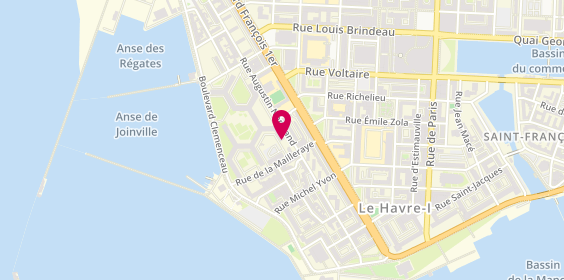 Plan de PREVIER Kevin, 87 Rue Augustin Normand, 76600 Le Havre