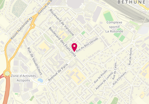 Plan de CLOET Jérémy, 99 Rue du Bois Dérodé, 62400 Béthune