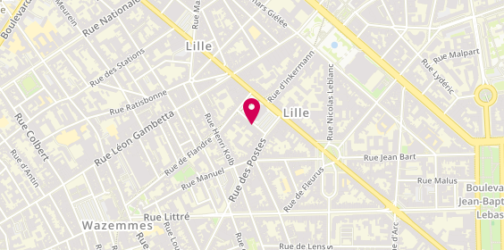 Plan de VALLE Alexandra, 16 Place Sebastopol, 59000 Lille