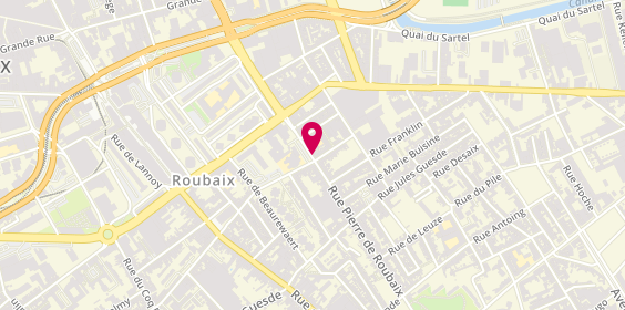 Plan de BIGOURDAN Anne, 91 Rue Pierre de Roubaix, 59100 Roubaix