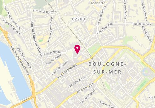 Plan de VASSEUR Sophie, 21 Rue de l'Enseignement Mutuel, 62200 Boulogne-sur-Mer